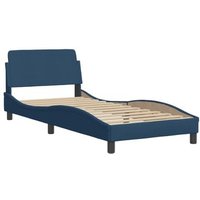 Estructura de cama con cabecero sin colchón tela 90x200 cm Vidaxl