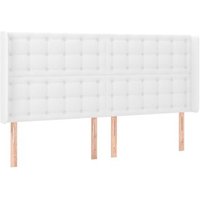 Cabecero de Cama con Orejas de Cuero Sintético 183x16x118/128 cm (CFW725324)