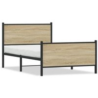 Estructura de cama metal roble Sonoma 100x200 cm