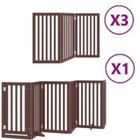 Puerta de perros plegable 15 paneles de madera de álamo, 750 cm