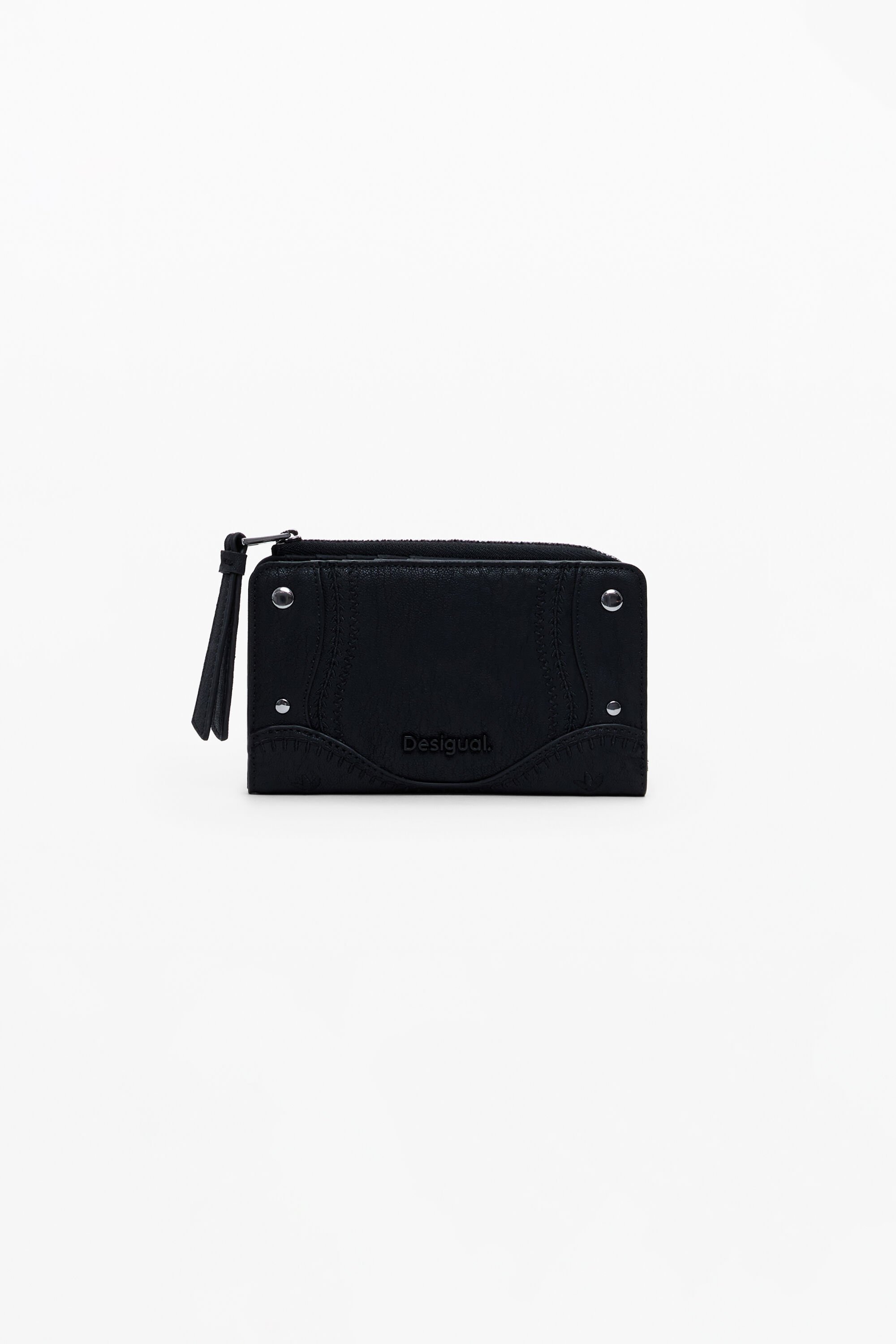 Desigual Monedero Mediano con Efecto Piel Bordado