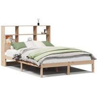 Cama con estantería sin colchón de madera maciza de pino 160x200cm Vidaxl