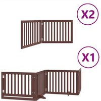 Puerta de Perros Plegable 8 Paneles Madera Álamo 640 cm Vidaxl