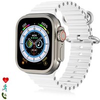 Dam Smartwatch J68+ con modos deportivos, sensores de salud, notificaciones y llamadas Bluetooth, corona multifunción