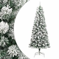 Árbol de Navidad Artificial 180 cm con Bisagras y Nieve Flocada CFW572125