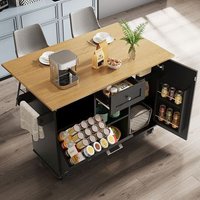Isla de cocina moderna multifuncional con almacenamiento optimizado