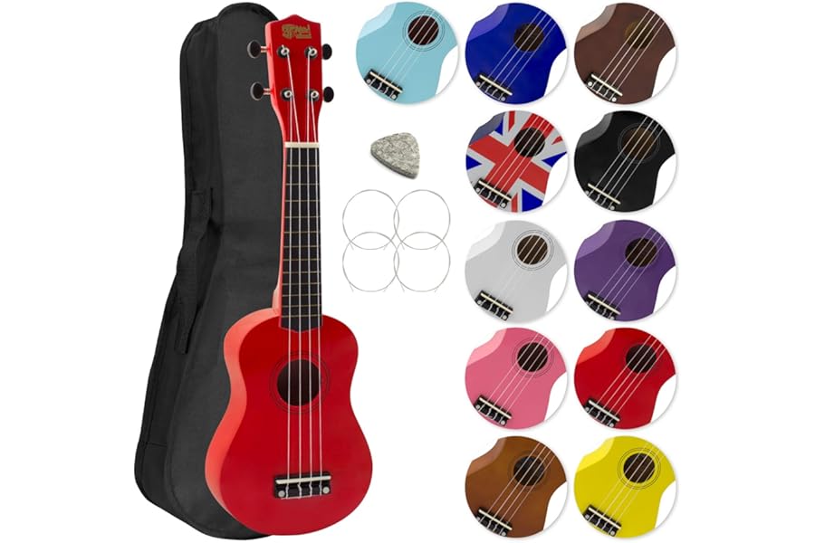 Tiger Mad About SU8 Ukelele Soprano con estuche, púa y cuerdas de repuesto