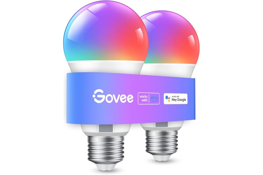 Govee Bombilla LED E27 Inteligente WiFi y Bluetooth 800LM, Compatible con Alexa y Google Assistant