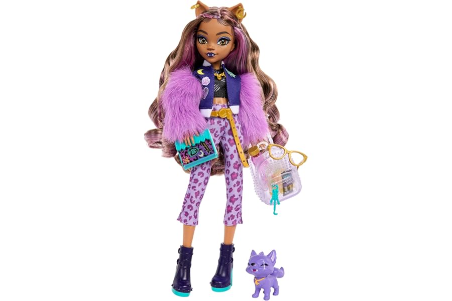 Monster High Fabulosa Clawdeen Wolf Muñeca articulada con Mascota Crescent