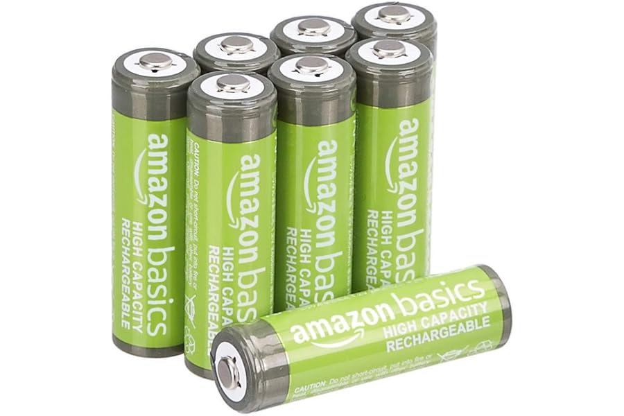Amazon Basics 8 baterías AA NiMH 2400 mAh 1,2 V recargables precargadas