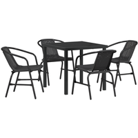 Juego de comedor de jardín de 5 uds, polietileno de ratán CFW858548
