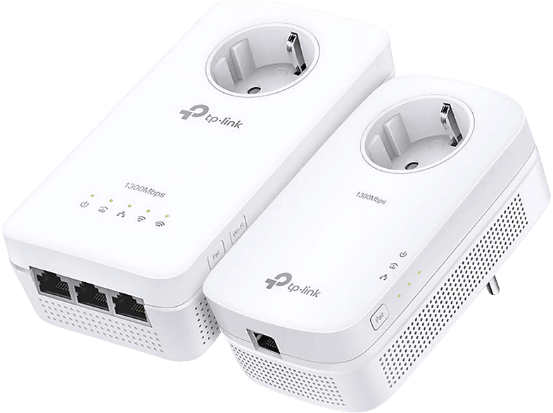 TP-Link TL-WPA8631P Powerline AV1300 Kit 2 Unidades, Doble Banda, 3 Puertos