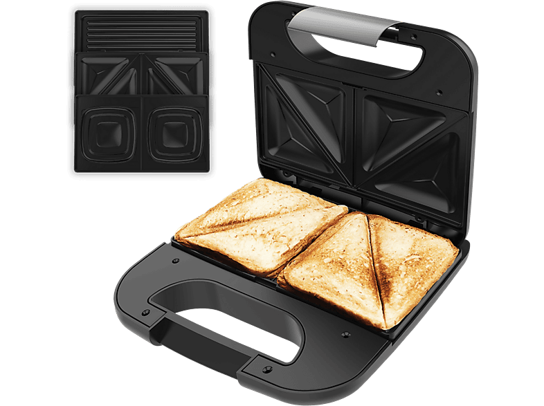 Cecotec Rock’ntoast Combo Sandwichera 800W, 3 placas intercambiables