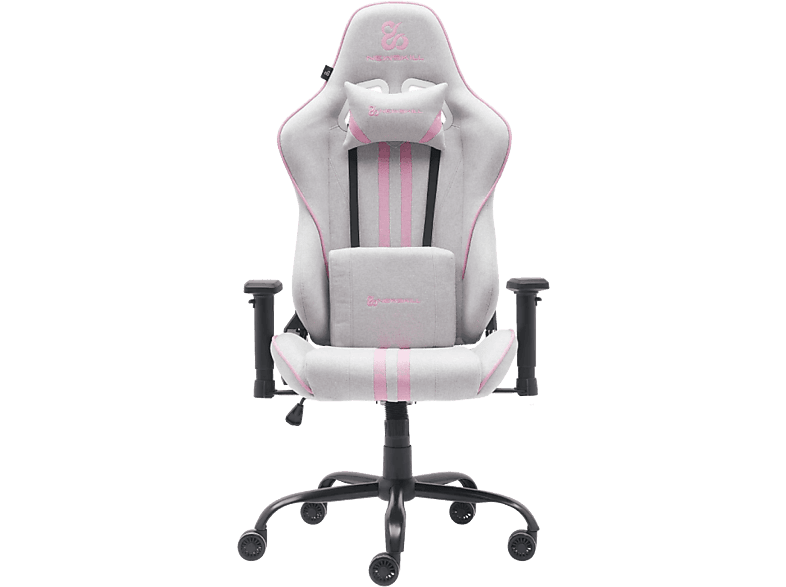 Silla gaming Newskill Kitsune V2 con reposabrazos 2D, 136 kg, tela transpirable, cojines lumbar y cervical, reclinable 180°