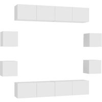 Set de Mueble para TV de 8 piezas de Madera de Ingeniería