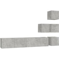 Mueble de pared para TV de madera contrachapada, hormigón, Vidaxl