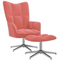 Silla de relajación con reposapiés de terciopelo Vidaxl