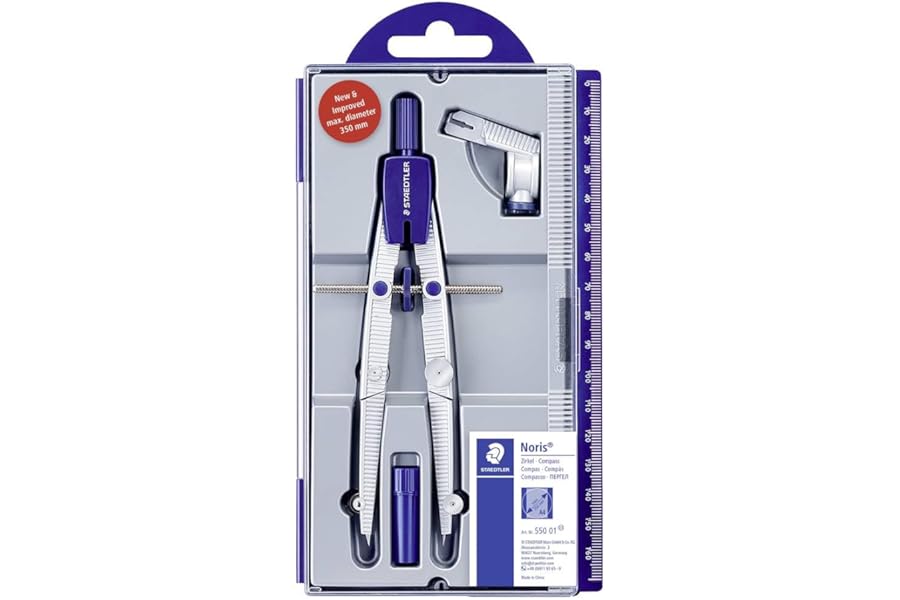 Staedtler NORIS CLUB 550 01 compás escolar de precisión con rueda de ajuste