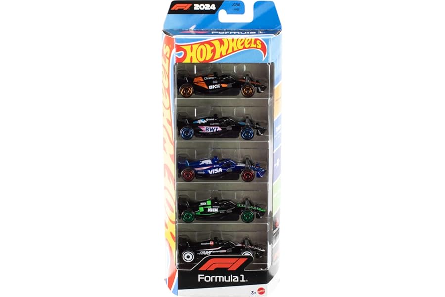 Hot Wheels Fórmula 1 Pack de 5 coches de carreras a escala 1:64