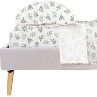 Juego de sábanas estampadas con hojitas para cama 160 cm (2 fundas de almohada 50x85)