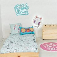 Colcha Ajustable Infantil Cascos 90x200 (190x280)