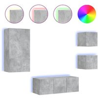 Muebles TV Pared con LED 5 piezas Madera Ingeniería – Vidaxl