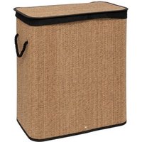 Cesta de Ropa Rectangular 100L de Bambú y Tejido
