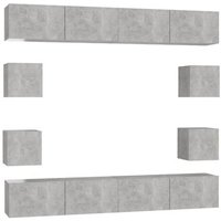 Juego de Muebles de Salón 8 piezas Hormigón Vidaxl