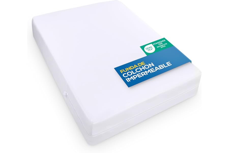 Funda de Colchón Utopia Bedding 135 x 190 x 30 cm Impermeable con Cremallera, Certificado Oeko-Tex
