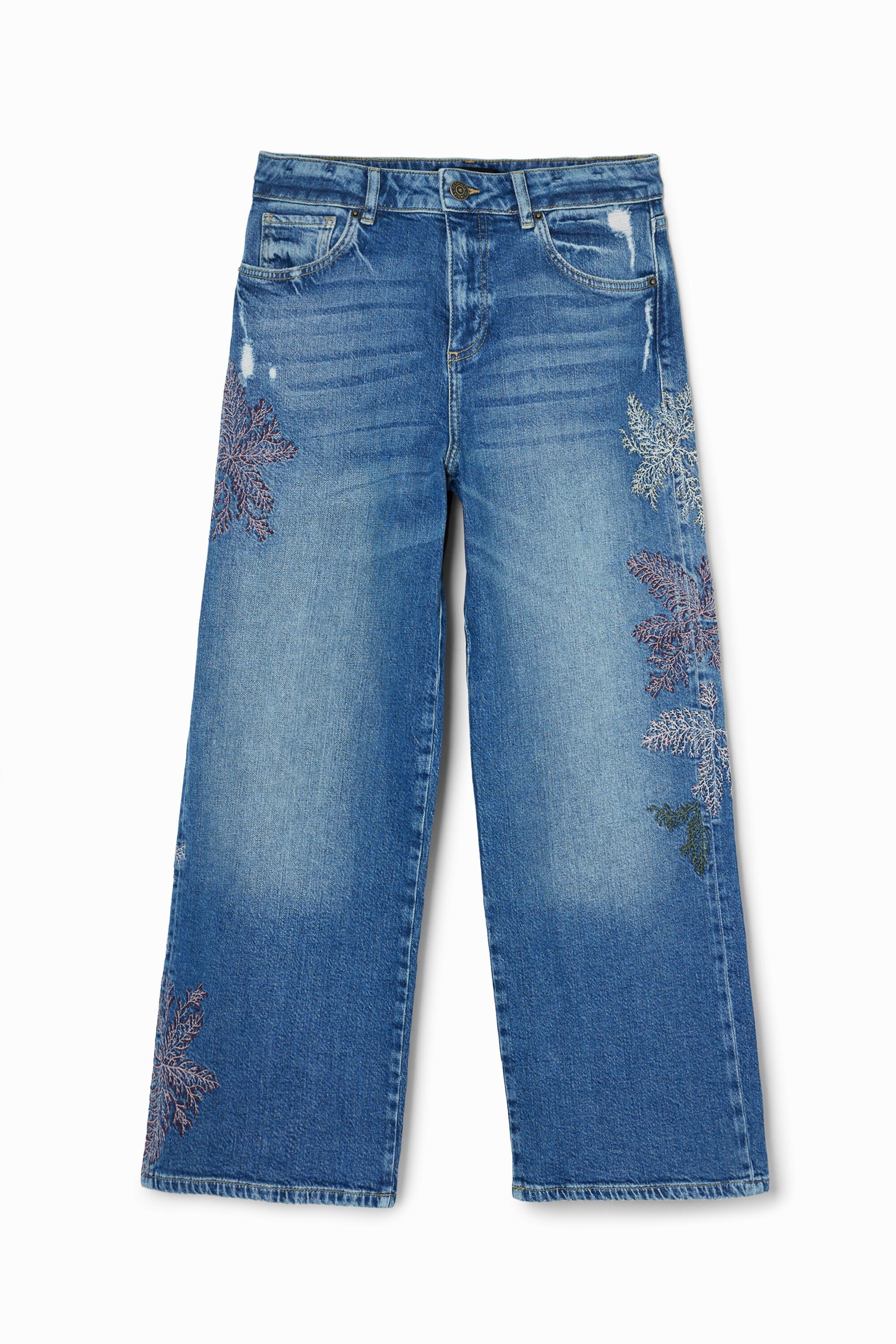 Desigual Pantalón denim floral para hombre