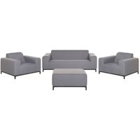 Conjunto de Jardín 5 plazas de poliéster con patas de metal Rovigo