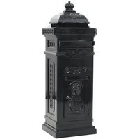 Buzón de columna de aluminio estilo vintage inoxidable Vidaxl