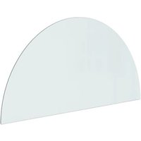 Placa de vidrio para chimenea semicircular 1000x500 mm Vidaxl