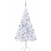 Árbol de Navidad Artificial Vidaxl 150 cm, 380 ramas, luces y bolas