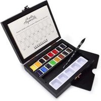 Caja de Madera 16 Medias Tazas La Petite Aquarelle