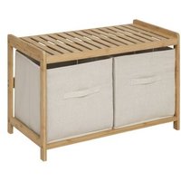 Banco de Almacenaje tidy Box con 2 cestas de bambú 66,8x35 cm