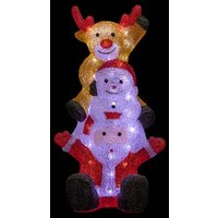 Papá Noel y Muñeco de Nieve Iluminados H58cm 60 LED + Transformador