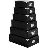 6 Cajas con Esquinas Metálicas de Cartón