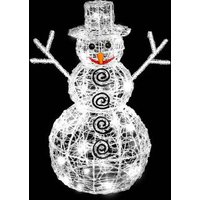 Muñeco de nieve iluminado exterior H60cm 100 LED con transformador