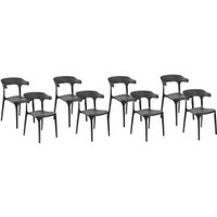 Conjunto de 8 sillas Gubbio de polipropileno resistente, interior y exterior