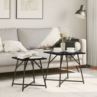 Mesa Auxiliar 2 Piezas Madera de Roble y Metal V4467