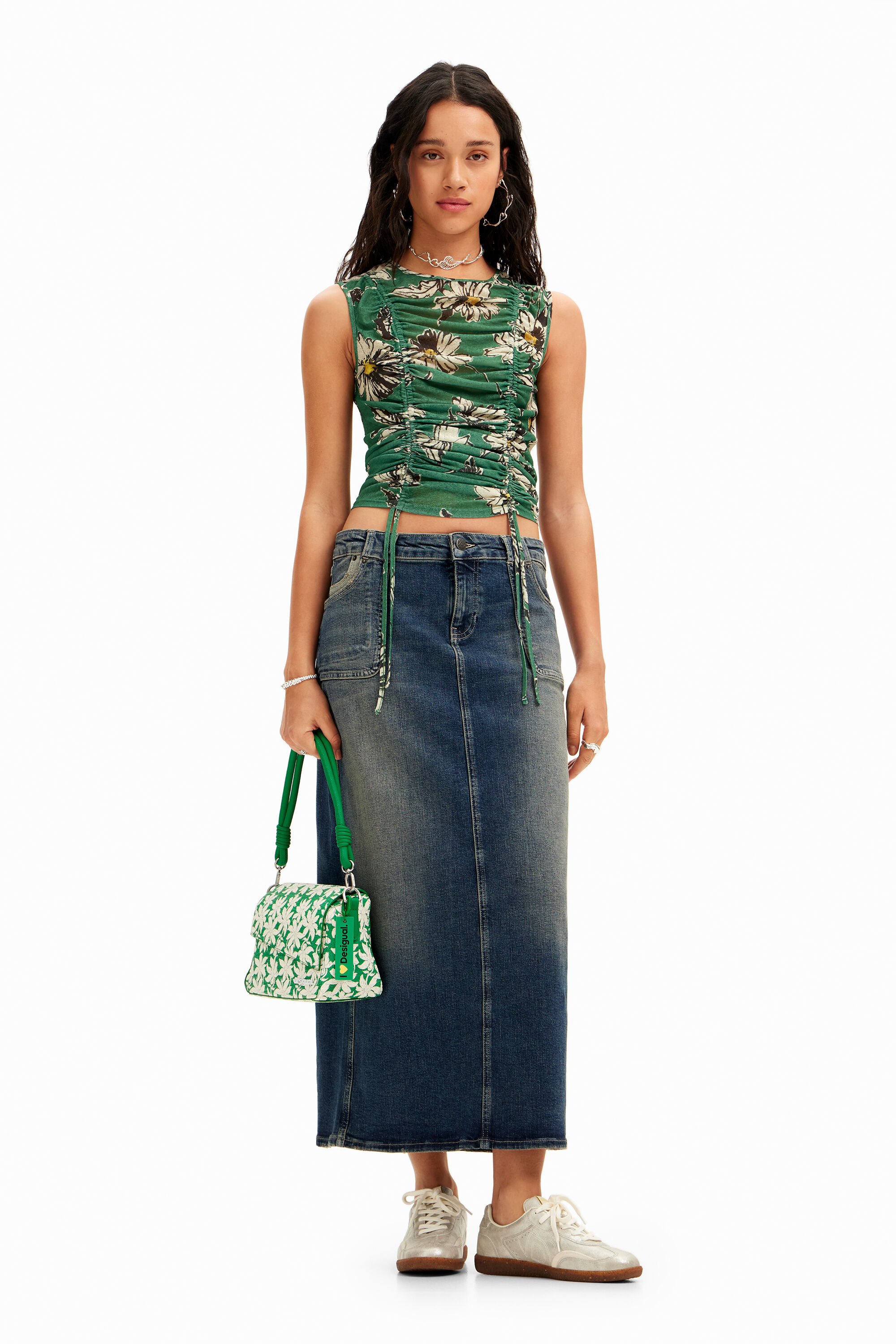 Falda midi denim mujer Desigual Falda midi denim mujer Desigual