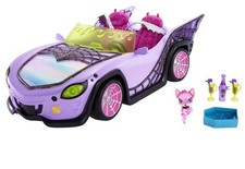 Coche de juguete móvil Monster High Ghoul convertible con mascota y accesorios