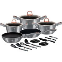 Batería de cocina de inducción 17 piezas Berlinger Haus Moonlight, antiadherente sin PFOA