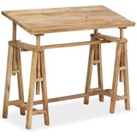 Mesa de dibujo de madera maciza de mango 116x50x76 cm - Vidaxl