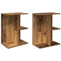 Mesitas de noche de madera envejecida 2 uds - 46.5x29x61 cm