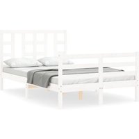 Estructura de cama con cabecero de madera maciza 120x200 cm - Vidaxl