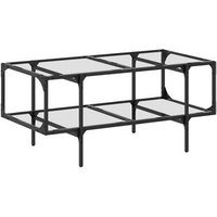 Mesa de centro con superficie de vidrio y acero - 98,5 x 50 x 45 cm