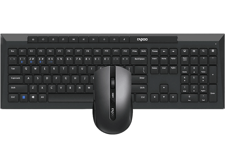 Pack Teclado y Ratón Rapoo 8210M QWERTY Bluetooth 1600 DPI