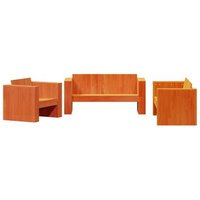 Juego de Muebles de Jardín 2 Piezas de Madera Maciza de Pino